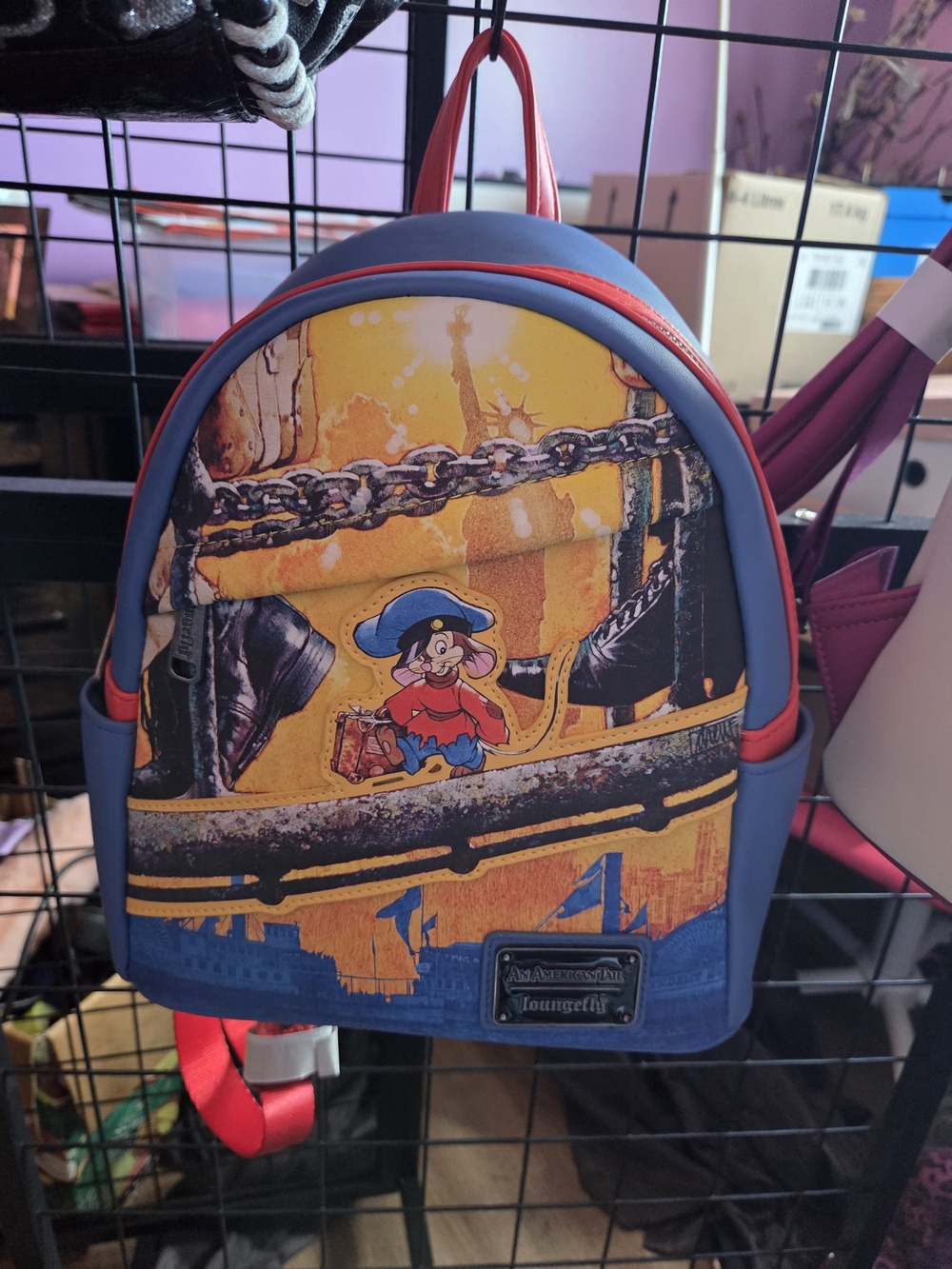 Loungefly American Tale Blue, Yellow & Red Disney Fifel Mini Backpack
